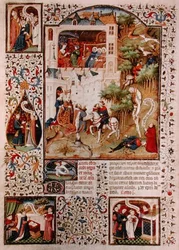 Paní Lat 17294 Smrt sv. Edwarda Vyznavače (1003-66) z Breviáře vévody z Bedfordu, kolem 1424-1435 (vellum)