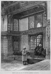 Mufti dům, Qaa, z LEgypta Georga Moritze Eberse (1837-98), 1881 (č. rytina)