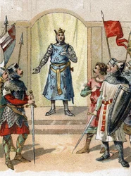 Moje koruna statečné větě, kterou řekl Philippe Auguste 27. července 1214 pánům v předvečer bitvy u bouvinů.