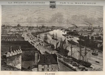 Nantes - Loire-Atlantique - rytina v „La France illustrée: geografie, historie, statistická správa“ od V.A. Malt-Brown. 1884