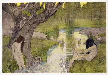 Nymphs Bathing, od LEstampe Moderne, publikoval Paříž 1897-99