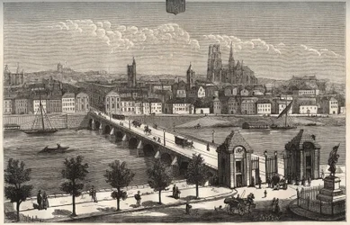 Orleans - Centre-Val de Loire - rytina v „La France illustree: geografie, historie, statistická správa“ od V.A. Sladově hnědá. 1884