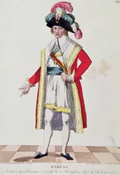 Paul Francois Jean Nicolas (1755-1829) Vicomte de Barras (barevná rytina)