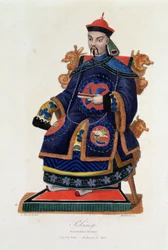 Peking: Chinese Mandarin - in “” Bibliotheque universelle des Voyages”” od Alberta Montémonta, svazek 33, Paříž, Městská knihovna města Saint Malo.