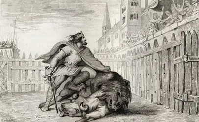 Pepin III (714-68) Krátký se lvem a býkem, z 