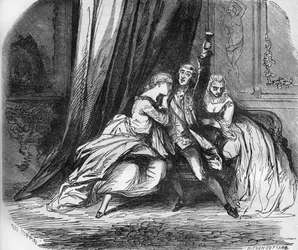 Filip II vévoda z Orleans (regent) (1674-1723) a jeho dvě dcery Marie Louise Elisabeth d
