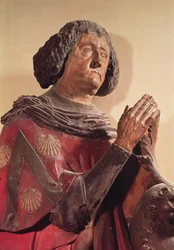 Philippe de Commynes (1447-1511) z jeho hrobky (polychromovaný kámen)