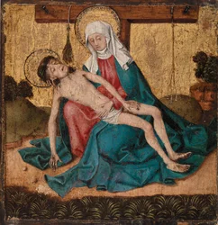 Pieta (tempera a plátkové zlato na panelu)