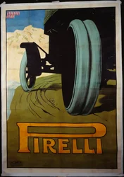 Pirelli, cca 1920 (barevná litografie)