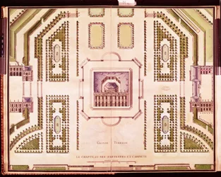 Plán Grand Terrasse zámku de Marly, 1714
