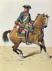 Policejní důstojník kolem roku 1750 na koni, 19. století