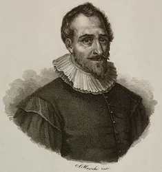 Portrét Adama de Craponne (1526-1576), francouzský inženýr, rytina Marchi