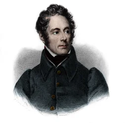 Portrét Alphonse de Lamartine (1791-1869), francouzský spisovatel, básník a politik. v „Knize řečníků“ od Louise de Cormenin Timona. 1842. Soukromá sbírka.