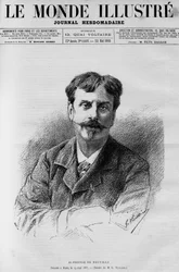 Portrét Alphonse de Neuville (1835-1885), francouzský malíř a karikaturista, In „The Illustrous World“ 1885