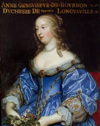 Portrét Anny Genevieve de Bourbon Conde (Anne-Genevieve de Bourbon-Conde), vévodkyně z Longueville (1619-1679) Obraz francouzské školy