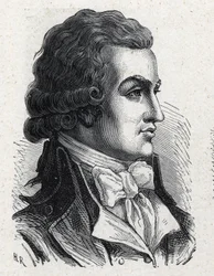 Portrét Antoine Pierre Joseph Marie Barnave (1761-1793) francouzský politik. Rytina z roku 1889. Soukromá sbírka.