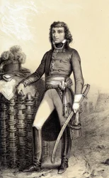 Portrét Barthélemy Catherine Joubert, generál Boer z Jižní Afriky (1769-1799). V "" Galerii historique de la revolution francaise "" od Alberta Morina