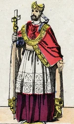 Portrét Bonifáce (v. 675-754), arcibiskupa z Mohuče, který evangelizoval Německo a reorganizoval Franc Clerge.