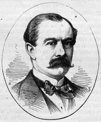 Portrét Camille Bernier (1823-1902), francouzského malíře. Rytina v „“ Le Monde Illustré““ č. 890 ze dne 2. května 1874.