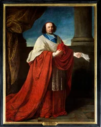 Portrét kardinála de Cambout de Coislin (1636-1706) biskupa z Orleansu, převora z Longpontu. Anonymní obraz 17. století. Olej na plátně. Povinná zmínka: Sully sur Loire, Chateau de Sully - Portrét kardinála de Cambout de Coislin (1636-1706)