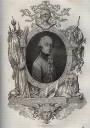 Portrét Karla Rakousko-Těšínského (1771-1847) (arcivévody Karla Rakouského), rakouského arcivévody, těšínského vévody - arcivévoda Karel, těšínský vévoda - z „Nové národní encyklopedie“ Maurice La Charesta