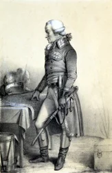 Portrét Charlese Françoise du Périer dit Dumouriez (1739-1823), francouzského generála. - v „Historické galerii francouzské revoluce““ od Alberta Maurina, ed. Paříž 1843