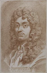 Portrét Christiana Huygena (1629-95) z Histoire des Mathematiciens od Alexandra Saveriena, polovina 18. století