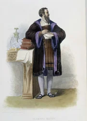 Portrét Clementa des Marets dit Marot, francouzského básníka (1496-1544) - in "Le Plutarque francais", Ed. Mennechet