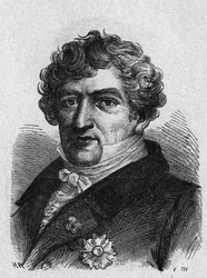 Portrét Cuviera (1769-1832), francouzského zoologa a paleontologa - v „Album de la Science; věhlasní vědci; Velké objevy “”” 1896.
