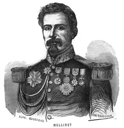 Portrét Emile Henry Mellinet (1798-1894) francouzský generál. Rytina v „Les Illustrations De L