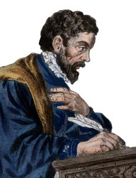 Portrét Etienna Jodelleho (1532-1573), francouzského dramatika a básníka.
