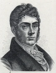 Portrét Etienna Nicolase Mehula (1763-1817) francouzského skladatele. Rytina z roku 1889. Soukromá sbírka.