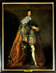 Portrét Francoise de Bethune, vévody z Orvalu (1598-1678), dokonce francouzského, syna Maxmiliána z Bethune, vévody ze Sully (1559-1641). Anonymní obraz 17. století. Olej na plátně. Povinná zmínka: Sully sur Loire, Chateau de Sully - Portrét Fr
