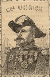 Portrét francouzského generála Jeana-Jacquese Uhricha - 1870-71 (rytina)