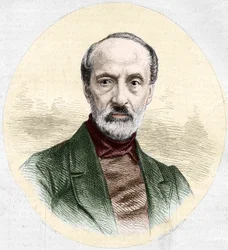 Portrét Giuseppeho Mazziniho (1805-1872), italského politika a nacionalisty. Rytina v „Le Monde Illustré“, č. 779 z 16. března 1872.