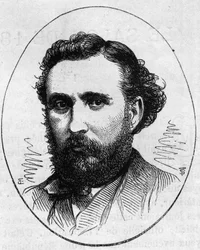 Portrét Henriho Chapu (1833-1891), francouzského sochaře. Rytina v „“ Le Monde Illustré““ č. 890 ze dne 2. května 1874.