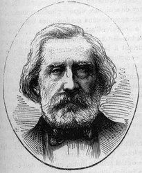 Portrét Henri Labrouste (1801-1875), francouzský architekt. Rytina v „“ Le Monde Illustré““ č. 890 ze dne 2. května 1874.