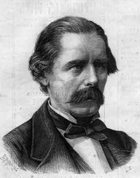 Portrét Henryho Thompsona (1820-1904), anglického lékaře, chirurga Napoleona III. Rytina v „“Le Monde Illustré““ č. 825 z 1. února 1873.