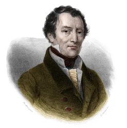 Portrét Jacques-Antoine (Jacques Antoine) Manuel (1775-1827), francouzský právník a politik. v „Knize řečníků“ od Louise de Cormenin Timona. 1842. Soukromá sbírka.