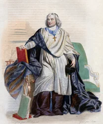 Portrét Jacquese Benigne Bossueta (1627-1704), francouzského biskupa a teologa.