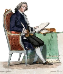 Portrét Jean-Baptiste-Louis Gresset (1709-1777), francouzský básník a dramatik.