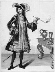 Portrét Jeana Barta (1651-1702), francouzského lupiče. Rytina v „Námořnictvo a kolonie: Obchod“
