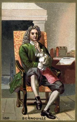 Portrét Jeana Bernoulliho (Johann Bernouilli) (1667-1748) Chromolitografie konce 19. století.