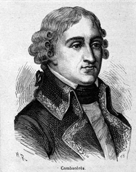 Portrét Jeana Jacquese Régise de Cambacérès, vévody z Parmy, francouzského právníka a politika (1753-1824) - rytina - v „“L’Histoire de France““ od Henriho Martina