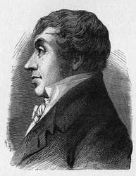 Portrét Jeana Marie Josepha (Jean-Marie-Josepha) Coutelleho (1748-1835), velitele vojenských aerostierů za Republiky - v „“ Album of Science; věhlasní vědci; Velké objevy””” 1896