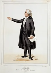 Portrét Jeana Sylvaina Baillyho (1736 - 1793) - v „“Sbírce kostýmů, zbraní a nábytku pro dějiny francouzské revoluce a impéria“ od Horace de Viel-Castel (Viel Castel)