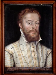 Portrét Jean de Bourbon Vendome, hrabě ze Soissons a Enghien (1528-1557). Anonymní francouzská malba
