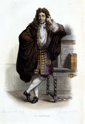 Portrét Jeana de La Bruyere, francouzského spisovatele a moralisty (1645-1696) v Ed. Mennechet, „Le Plutarque francais““