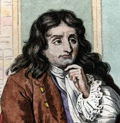 Portrét Jean de La Fontaine (Lafontaine) (1621-1695), francouzský fabulista a básník.