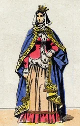 Portrét ženy Jeanne de Boulogne od Philipa V. Dlouhého (1294 - 1322)